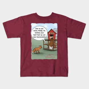 Hen house woes Kids T-Shirt